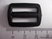 Пряжка двущелевая РП 20 мм черный 100шт/упак
