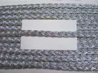 Тесьма Плетеная №4 8мм серебро 12ярд/упак