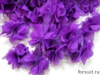 Рюш Цветок фиолет 10ярд/упак