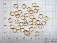 Кольцо для бус 5мм золото 100шт/уп