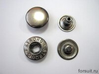 Кнопки  ALFA 15 мм т.никель уп. 720 шт.
