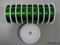 Проволока для бисера 0,4мм зелен  30ярд  10шт/упак