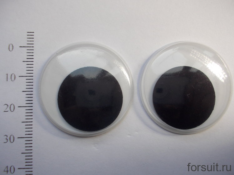 Глазки круглые* 30 мм черные 10 шт/упак 