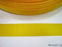 Лента репсовая 15 мм желт 25ярд