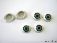Глаза 10мм зелен-сер.  20шт/упак
