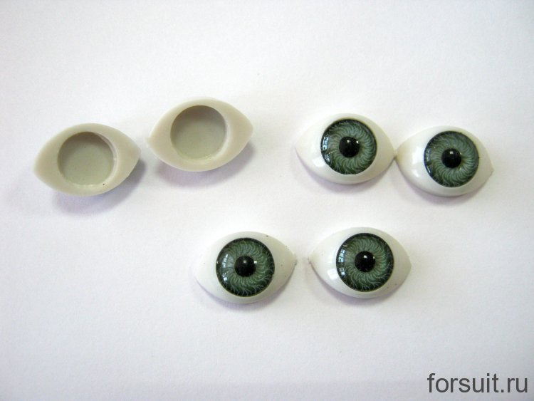 Глаза 10мм зелен-сер.  20шт/упак 