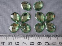 Камни пришивные Капля 18мм зелен.  20+/-2гр/упак.
