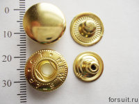 Кнопки  ALFA 15 мм золото уп. 180 шт.