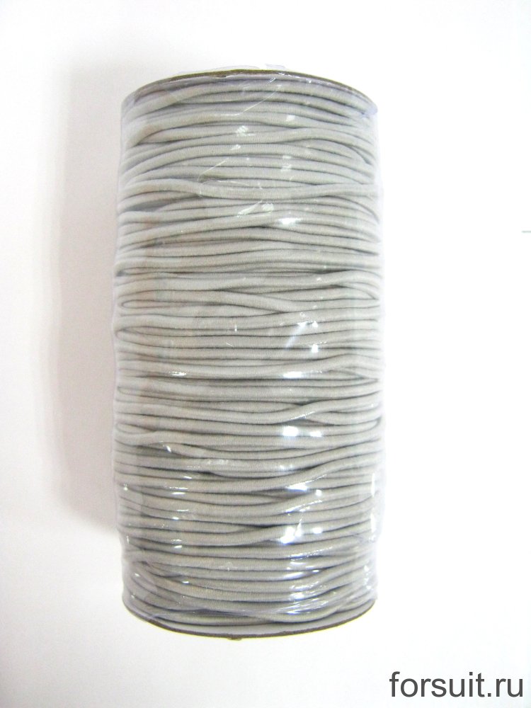 Шнур-резинка 2,5 мм св.серый 100м/уп 