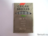 ORGAN иглы для ПШМ DBx1 (тонкая колба)  №80 10шт/уп