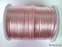 Шнур  атласный розовый 3мм 80м/упак