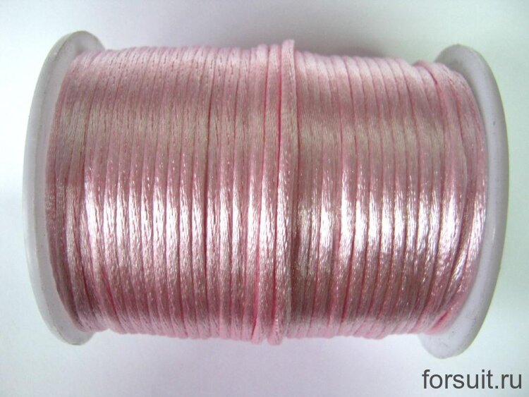 Шнур  атласный розовый 3мм 80м/упак 